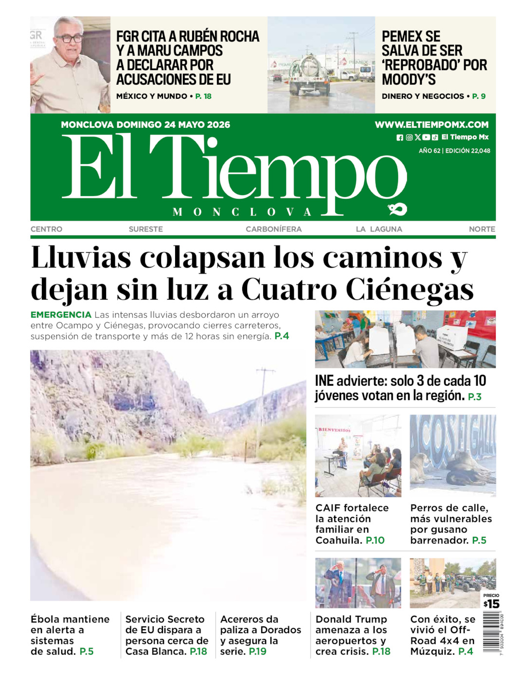 Edición impresa de El Tiempo Monclova