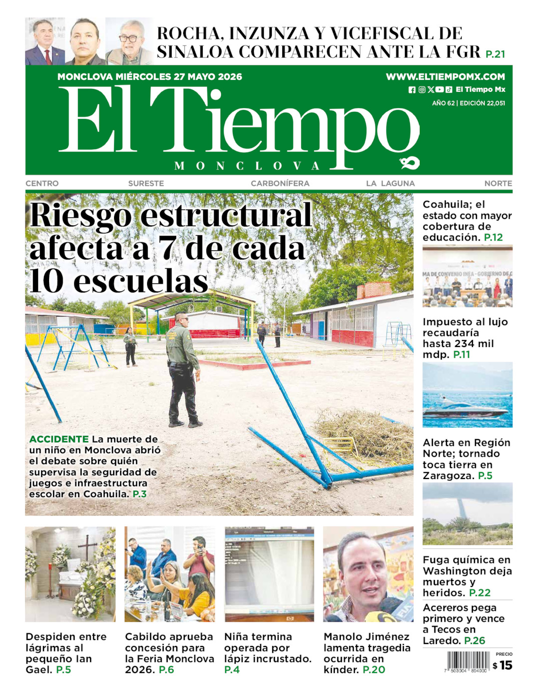 Edición impresa de El Tiempo Monclova