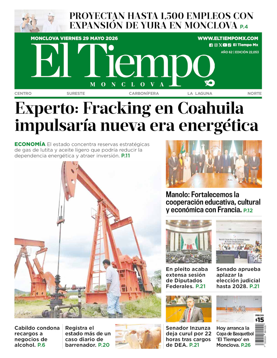 Edición impresa de El Tiempo Monclova