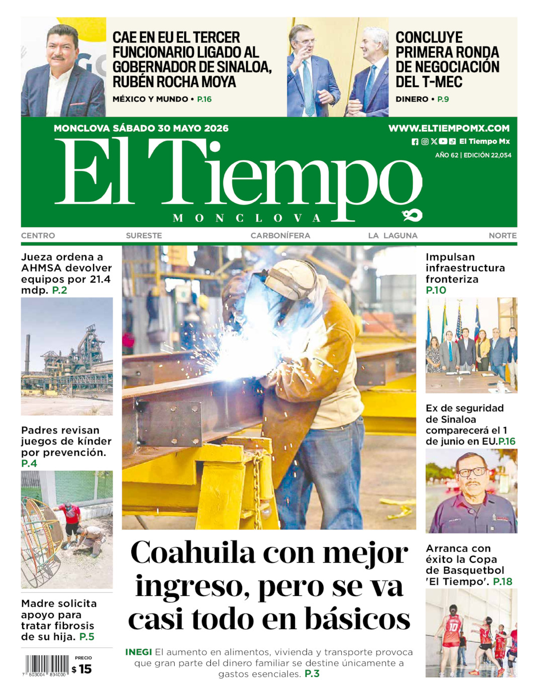 Edición impresa de El Tiempo Monclova