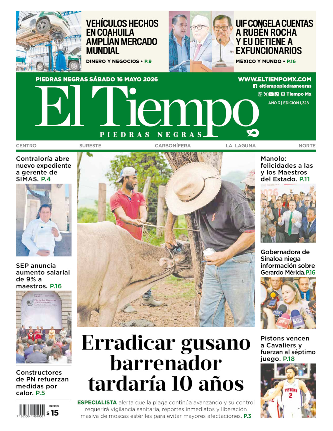 Edición impresa de El Tiempo Piedras Negras