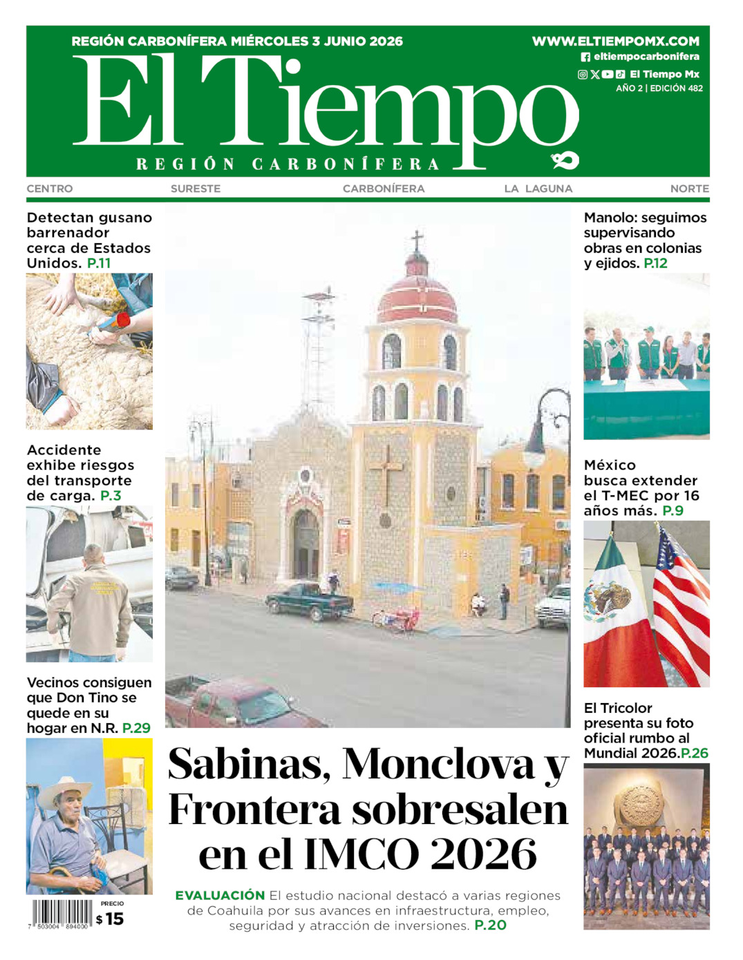 Edición impresa de El Tiempo Región Carbonífera
