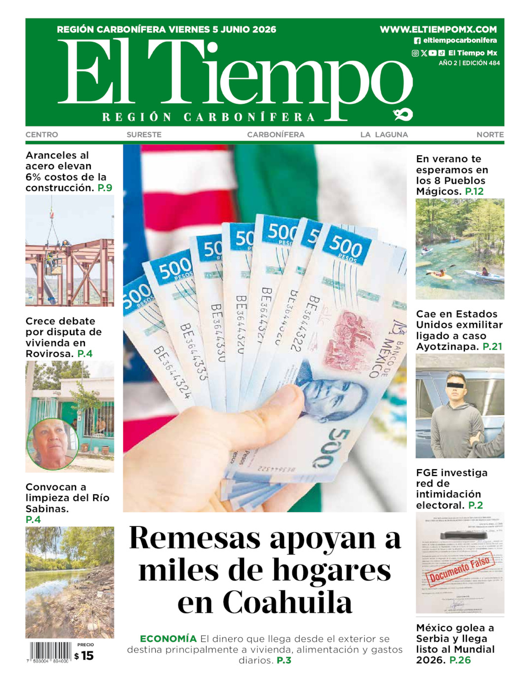 Edición impresa de El Tiempo Región Carbonífera