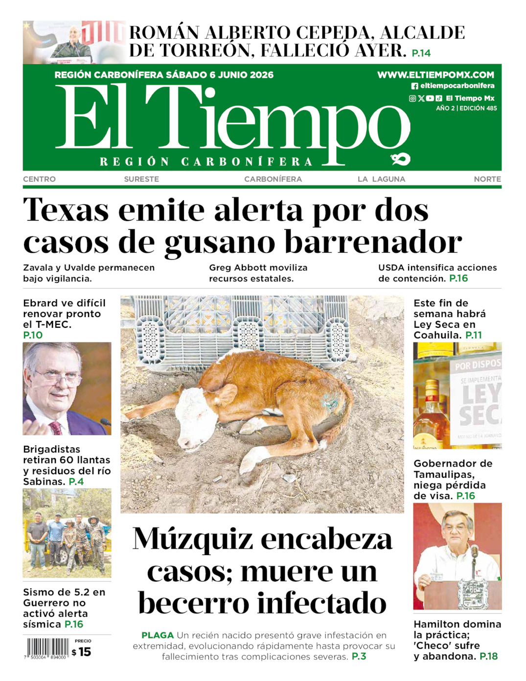 Edición impresa de El Tiempo Región Carbonífera