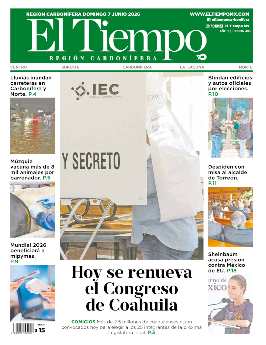 Edición impresa de El Tiempo Región Carbonífera