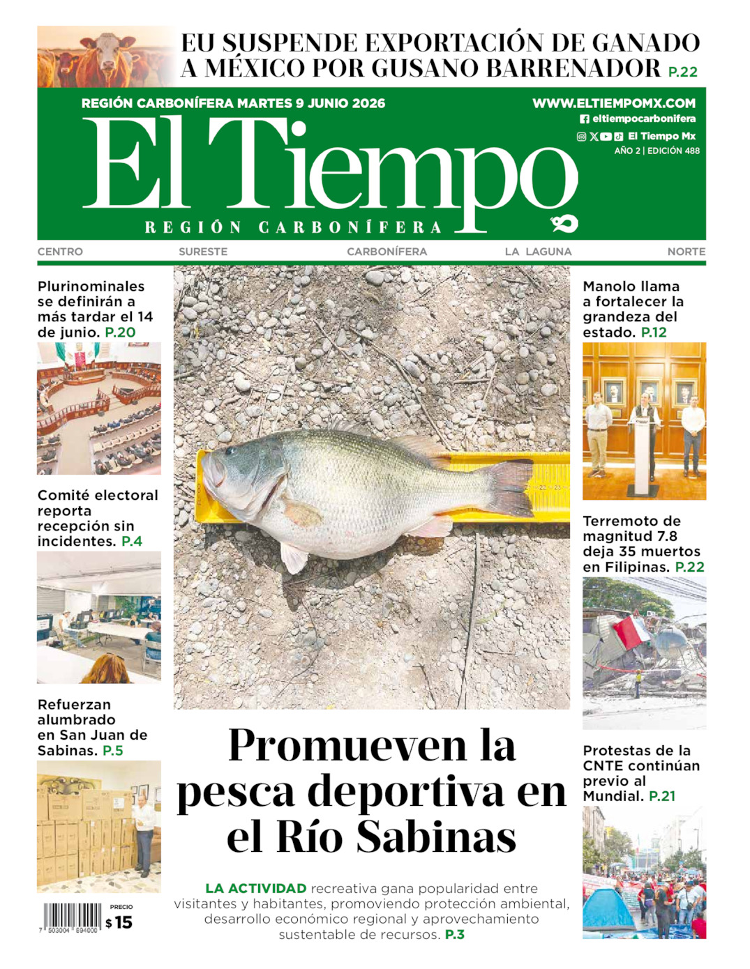 Edición impresa de El Tiempo Región Carbonífera