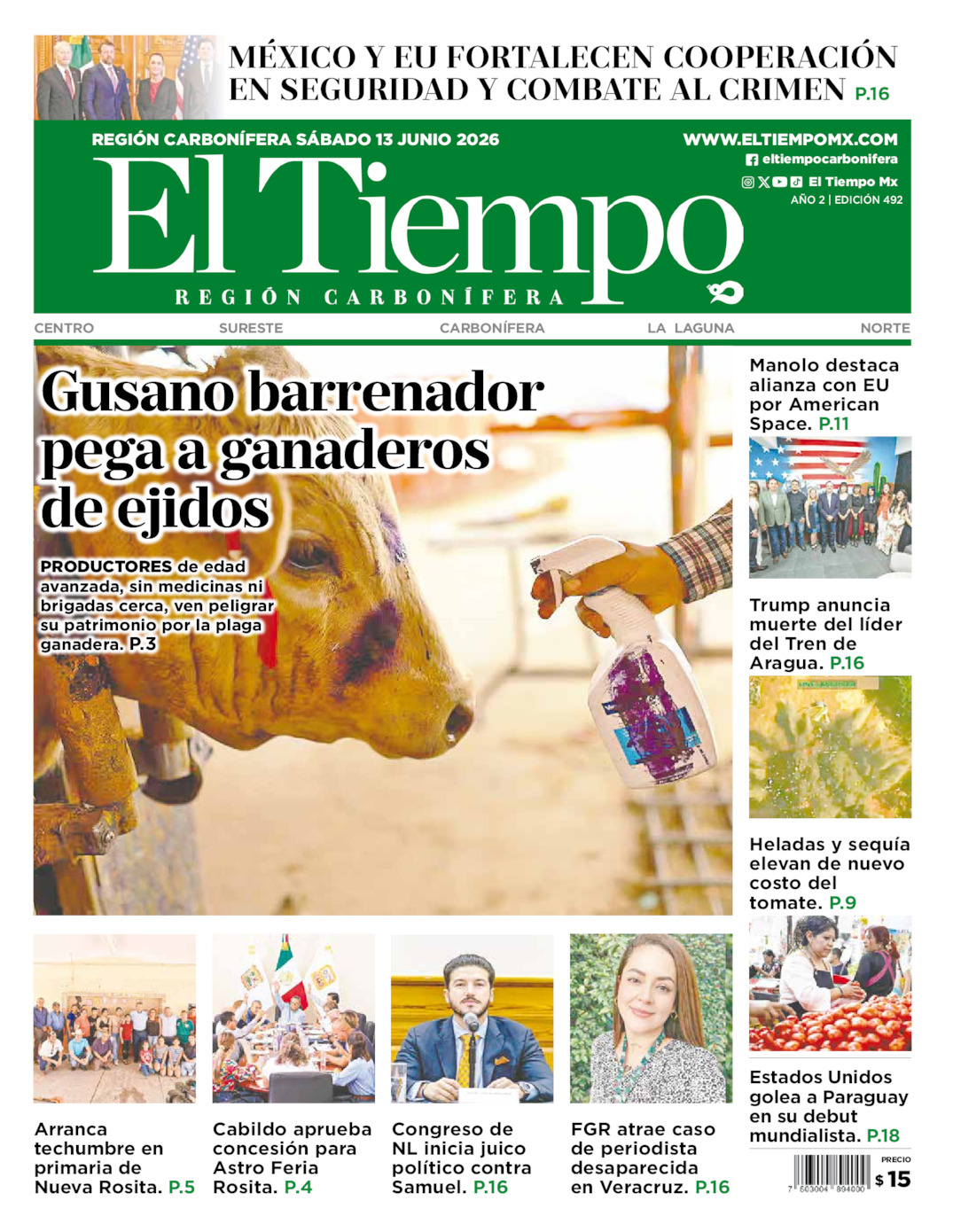 Edición impresa de El Tiempo Región Carbonífera