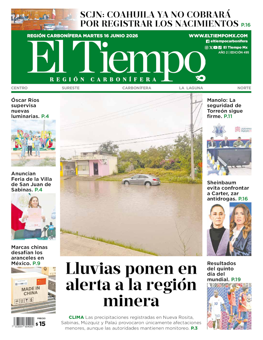 Edición impresa de El Tiempo Región Carbonífera