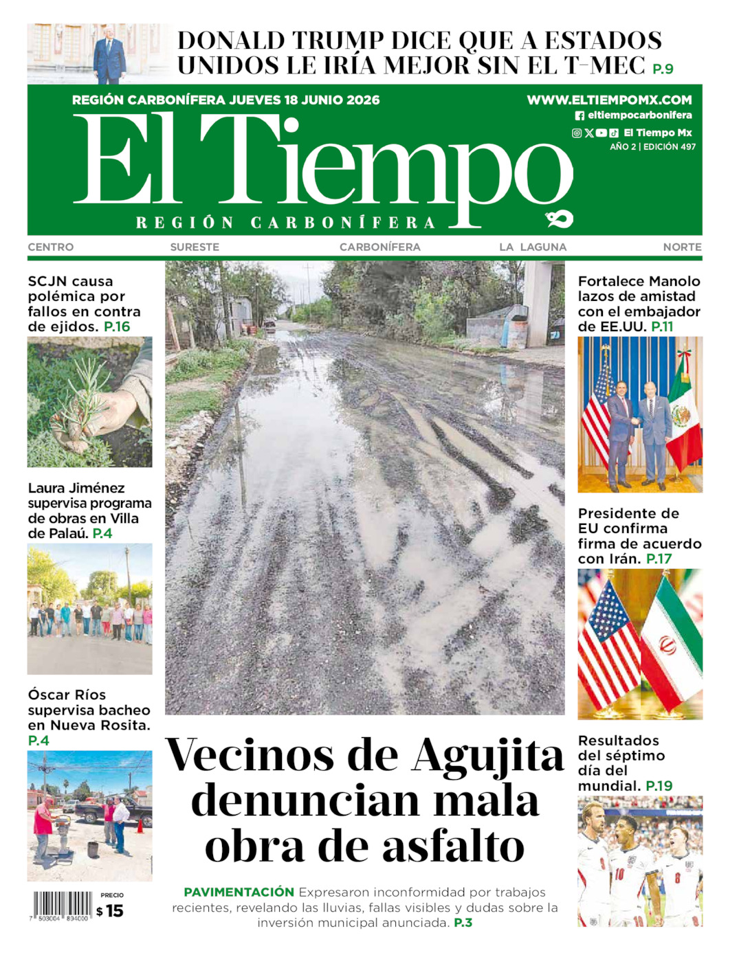 Edición impresa de El Tiempo Región Carbonífera