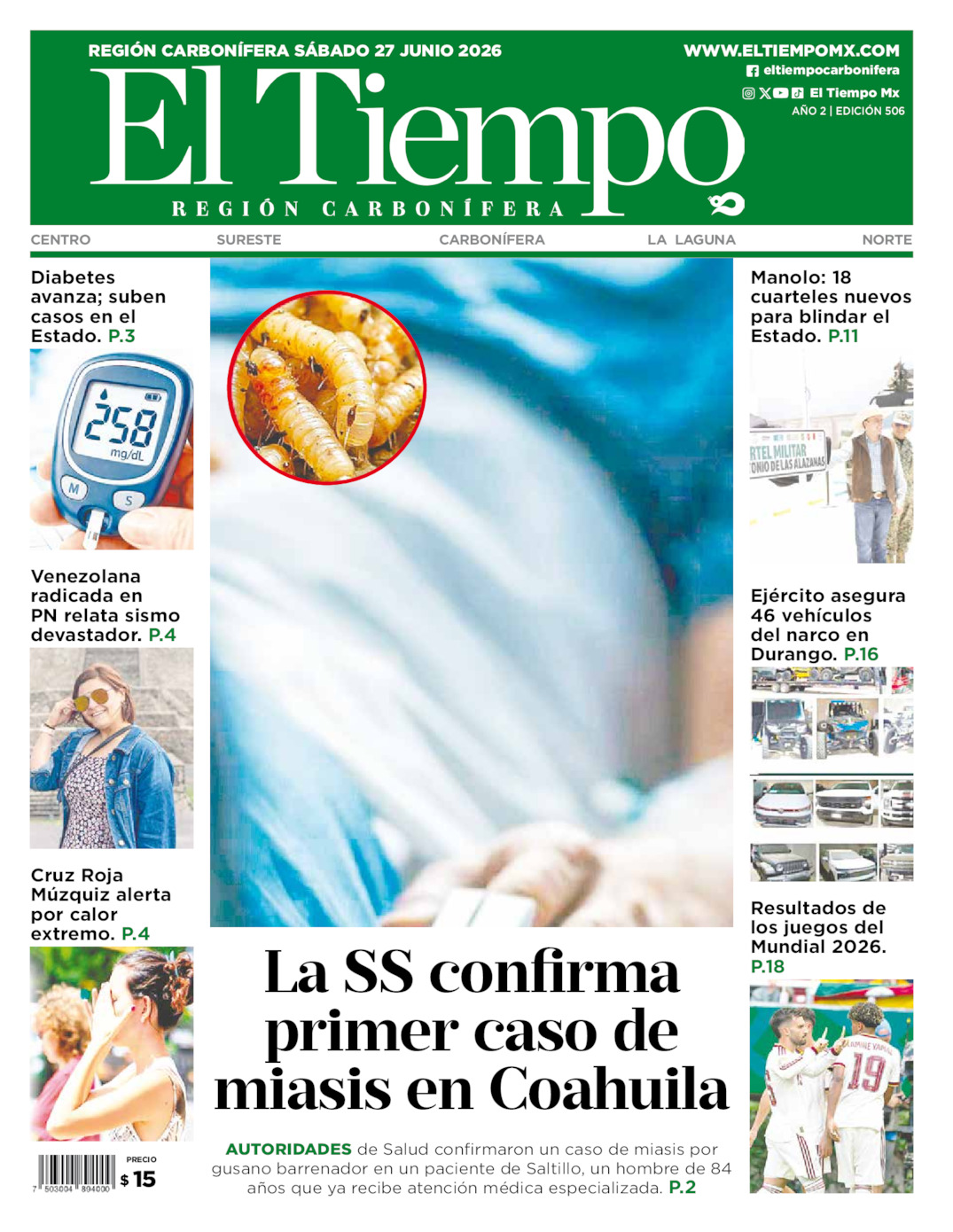 Edición impresa de El Tiempo Región Carbonífera