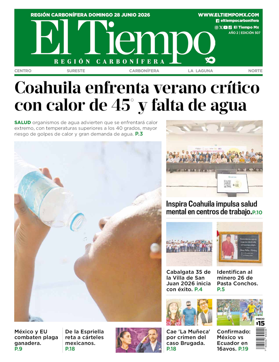 Edición impresa de El Tiempo Región Carbonífera