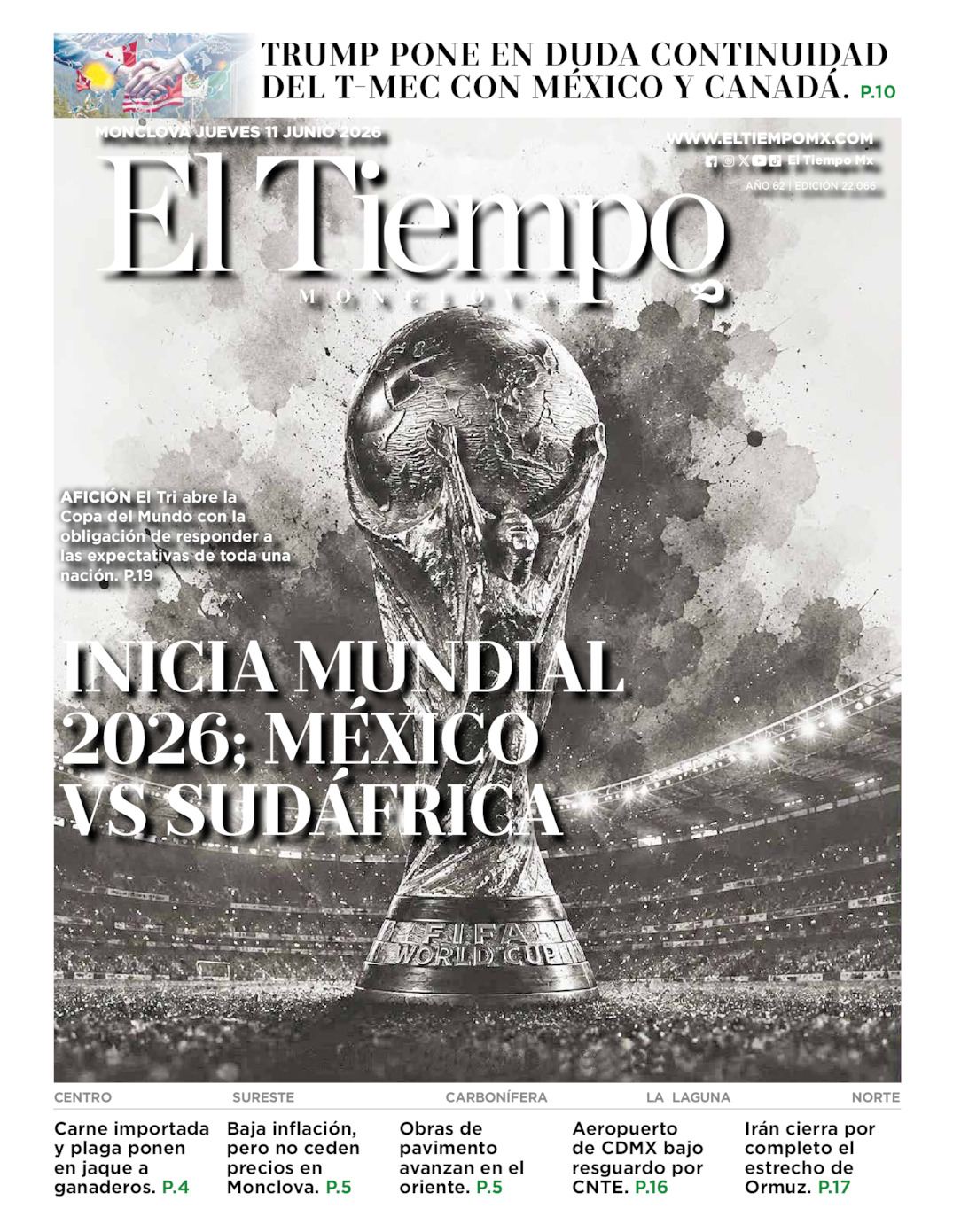 Edición impresa de El Tiempo Monclova