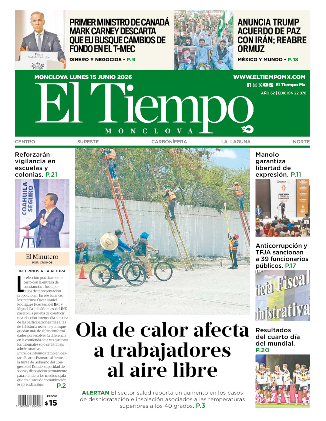Edición impresa de El Tiempo Monclova
