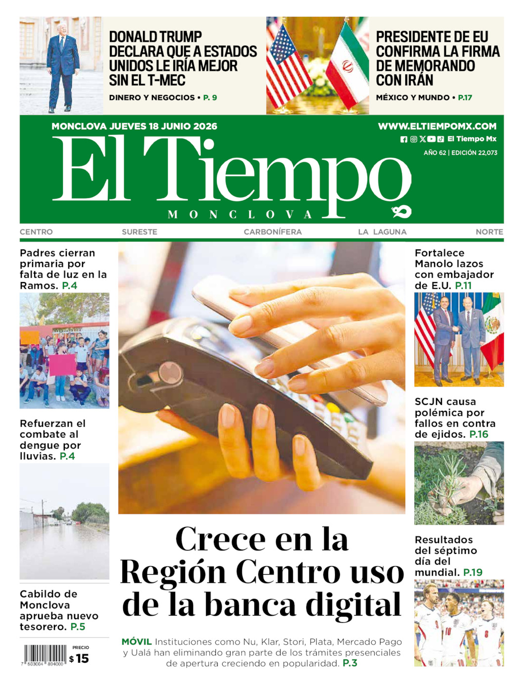 Edición impresa de El Tiempo Monclova