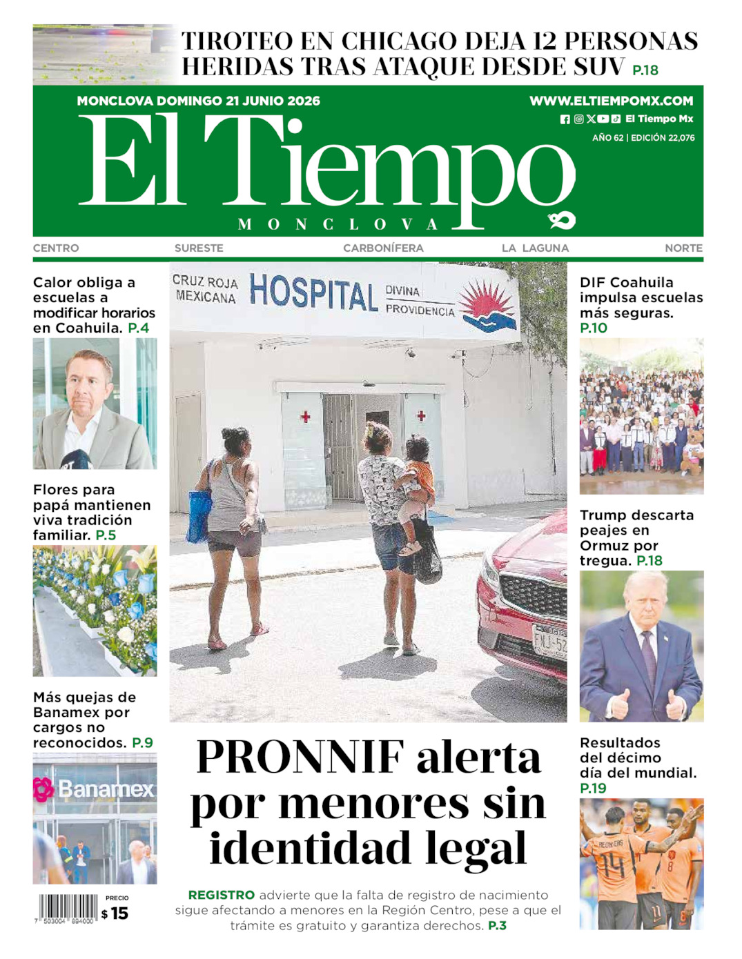 Edición impresa de El Tiempo Monclova