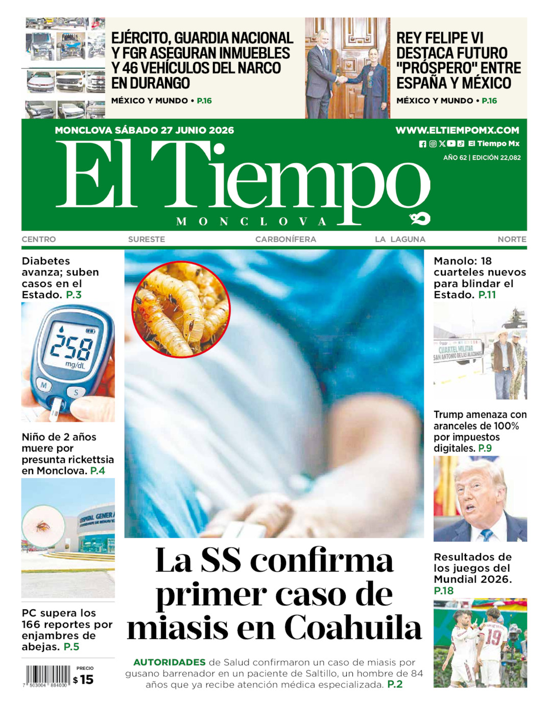 Edición impresa de El Tiempo Monclova