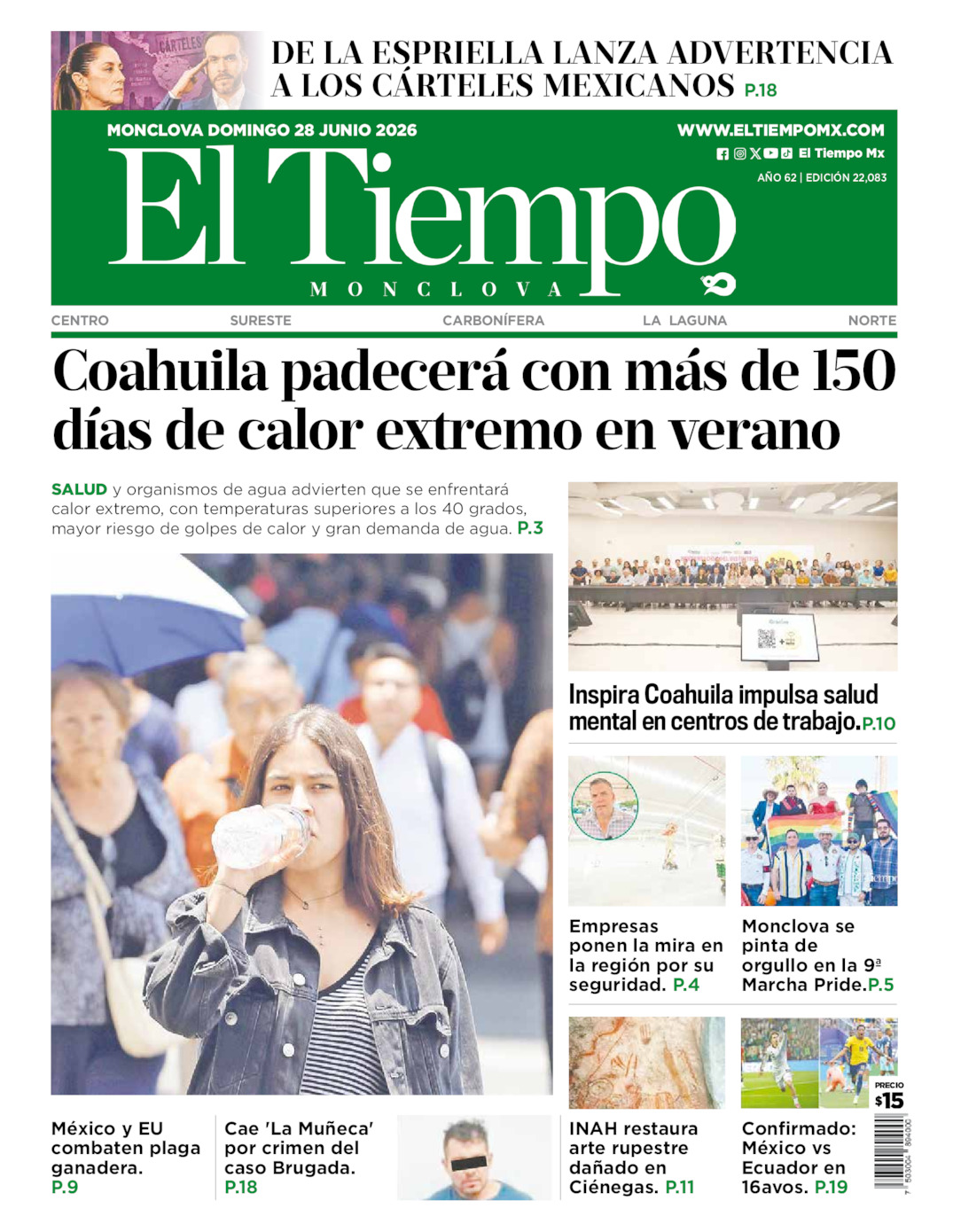 Edición impresa de El Tiempo Monclova
