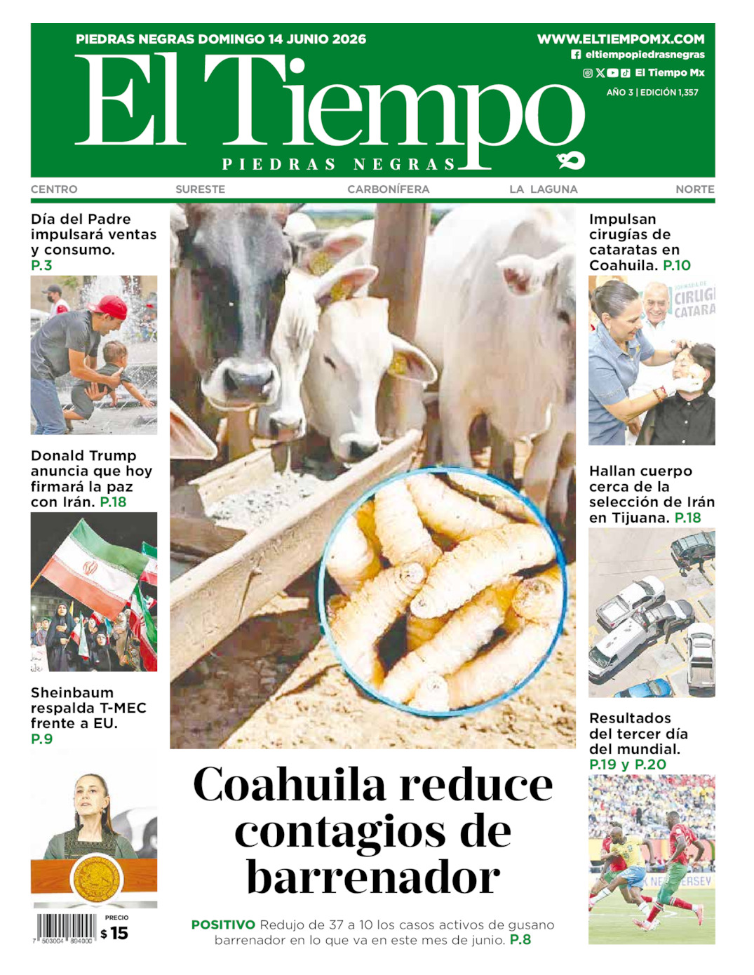 Edición impresa de El Tiempo Piedras Negras