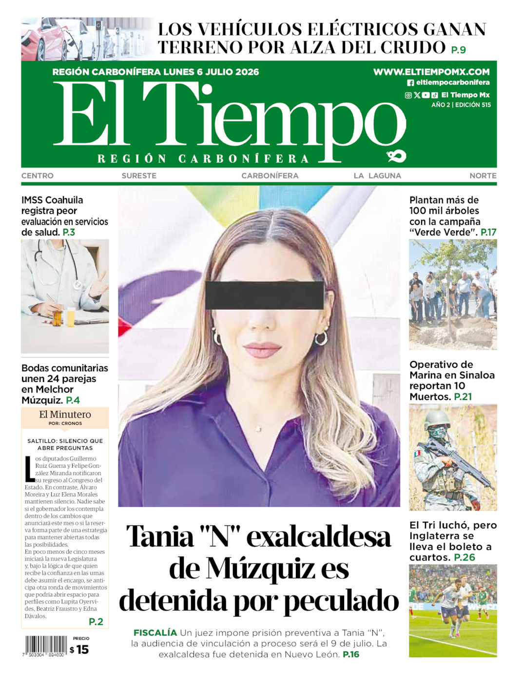 Edición impresa de El Tiempo Región Carbonífera