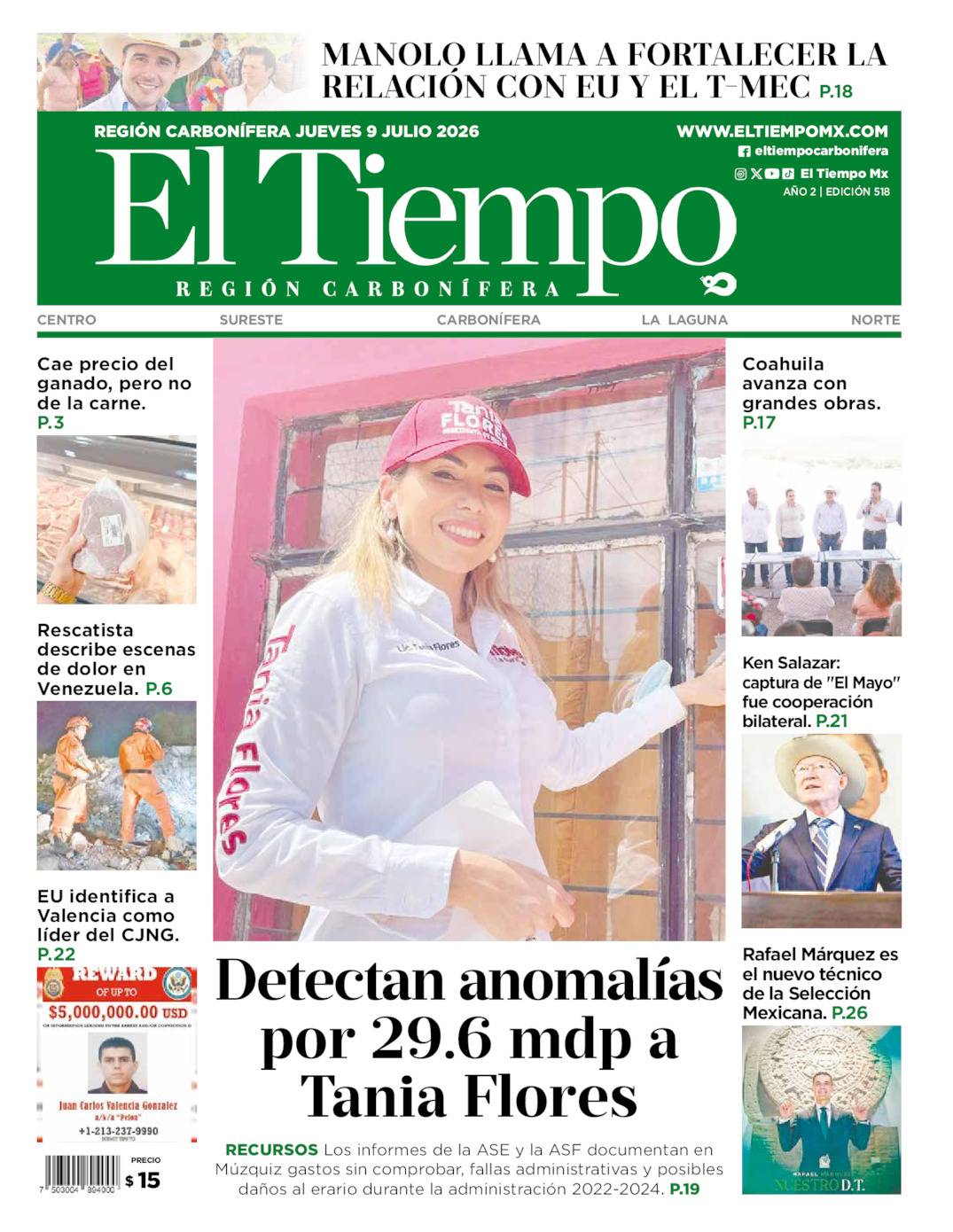 Edición impresa de El Tiempo Región Carbonífera