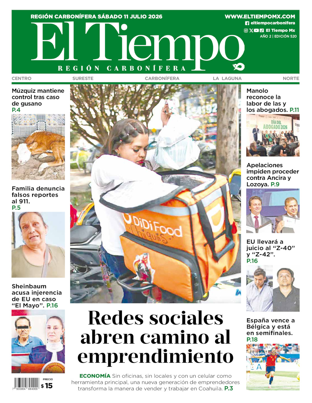 Edición impresa de El Tiempo Región Carbonífera