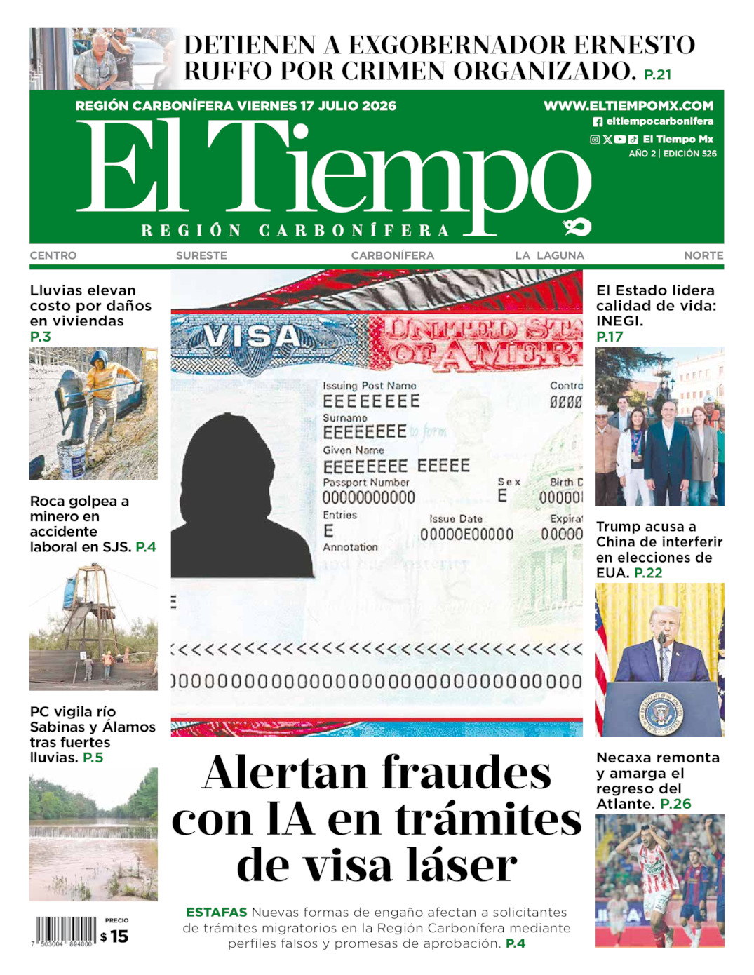 Edición impresa de El Tiempo Región Carbonífera