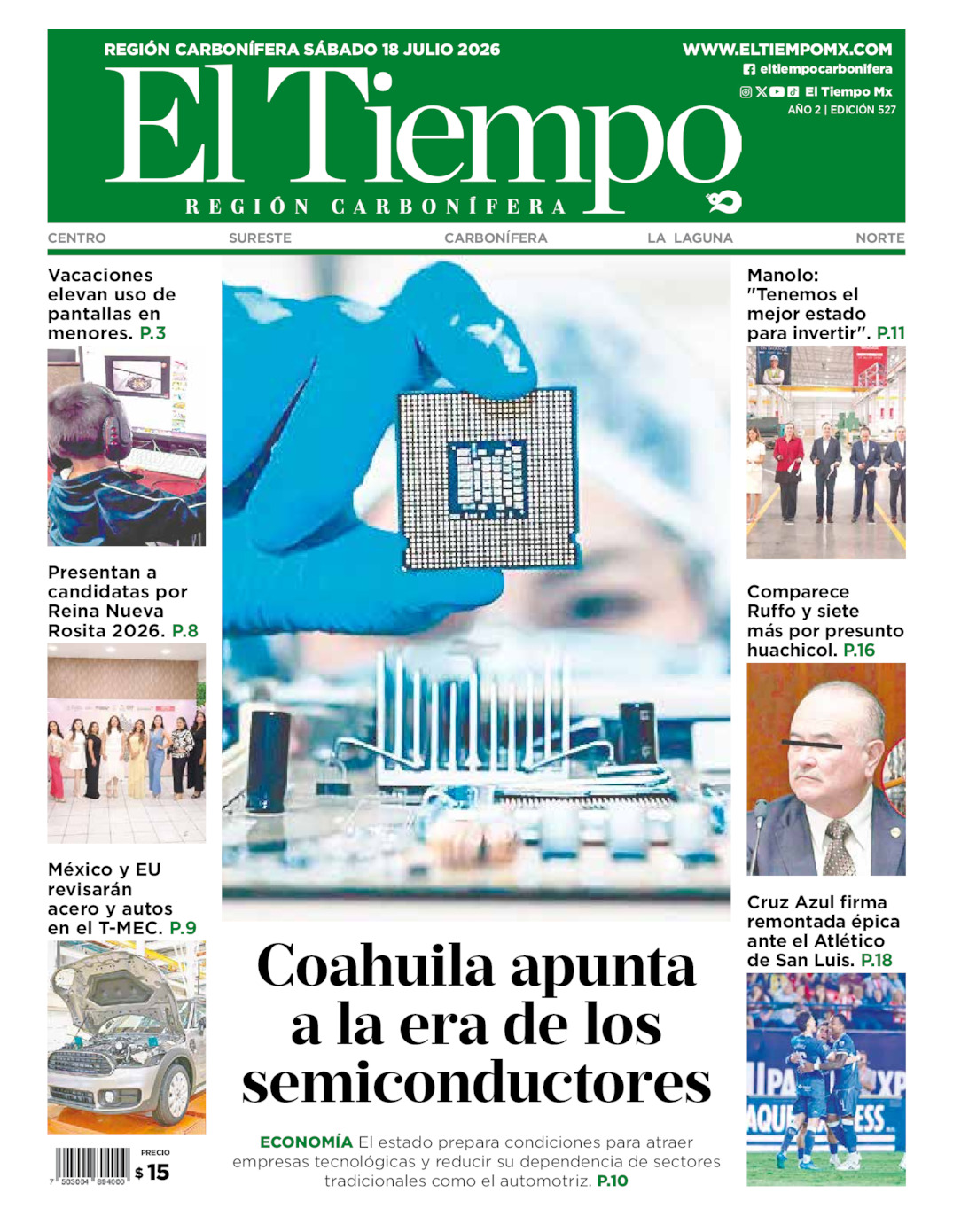Edición impresa de El Tiempo Región Carbonífera