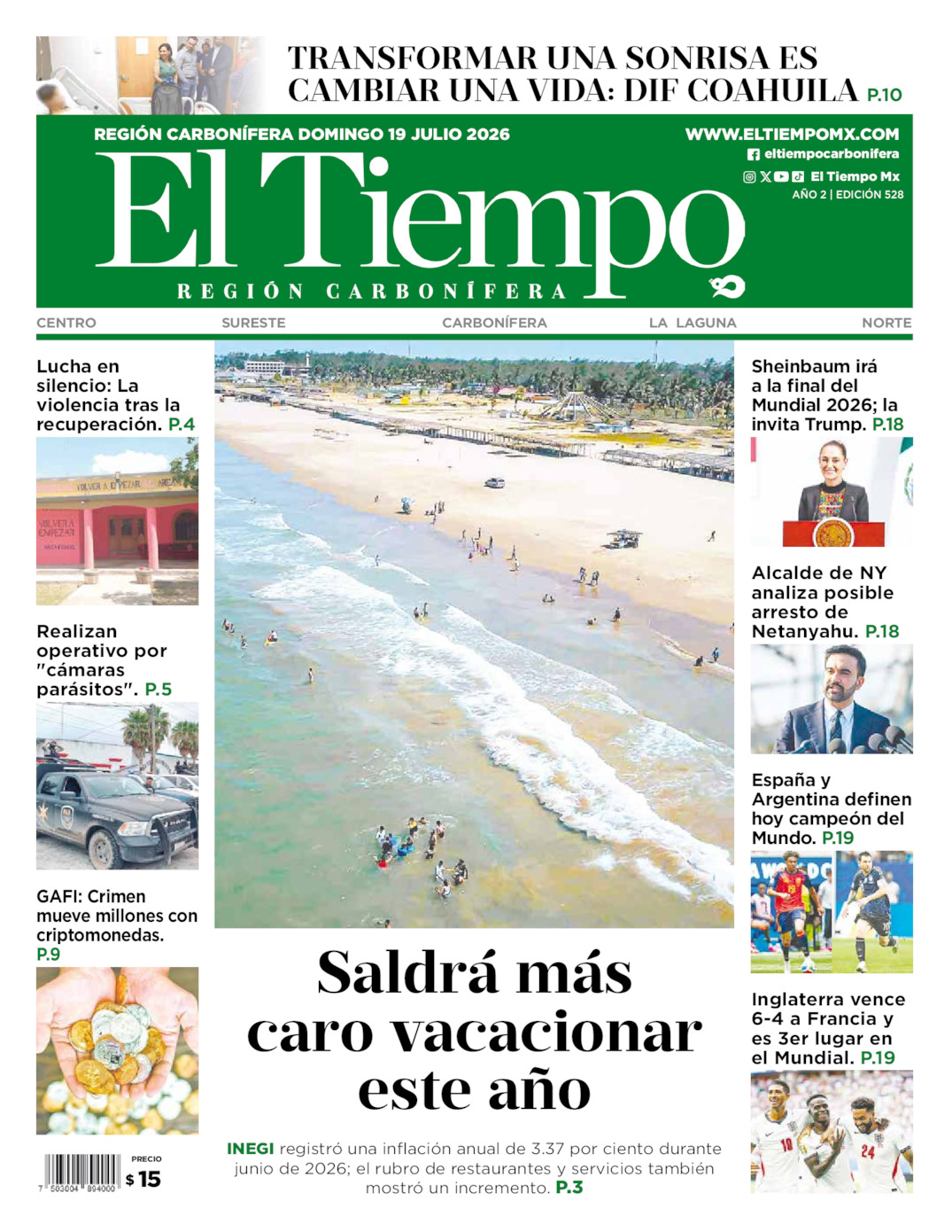 Edición impresa de El Tiempo Región Carbonífera