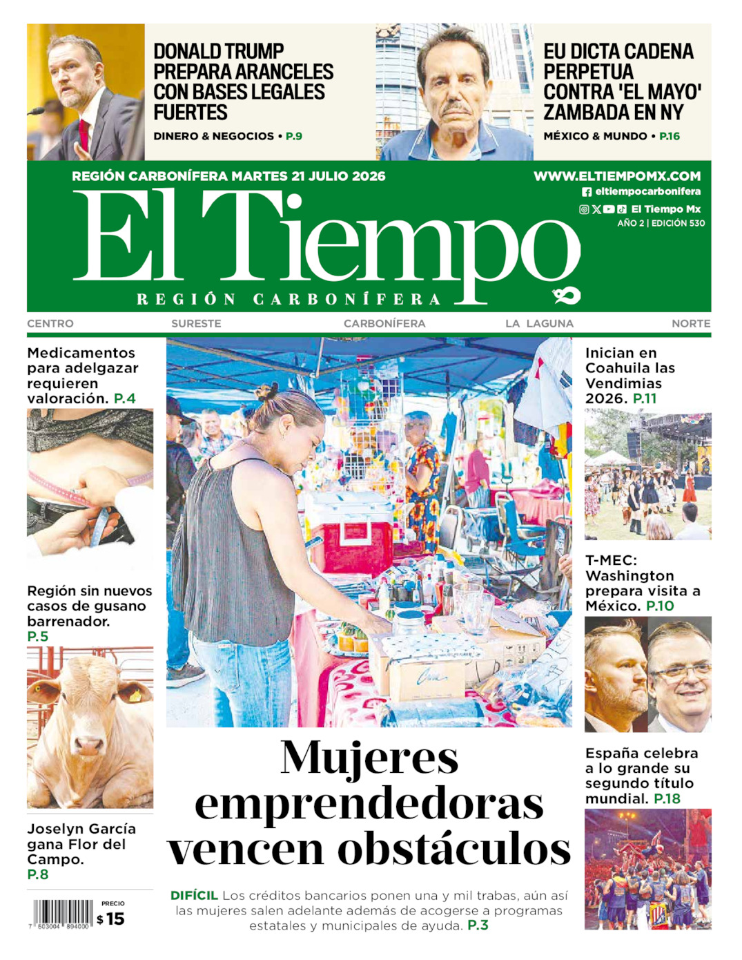 Edición impresa de El Tiempo Región Carbonífera
