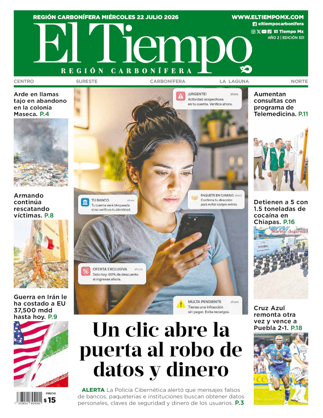 Edición impresa de El Tiempo Región Carbonífera