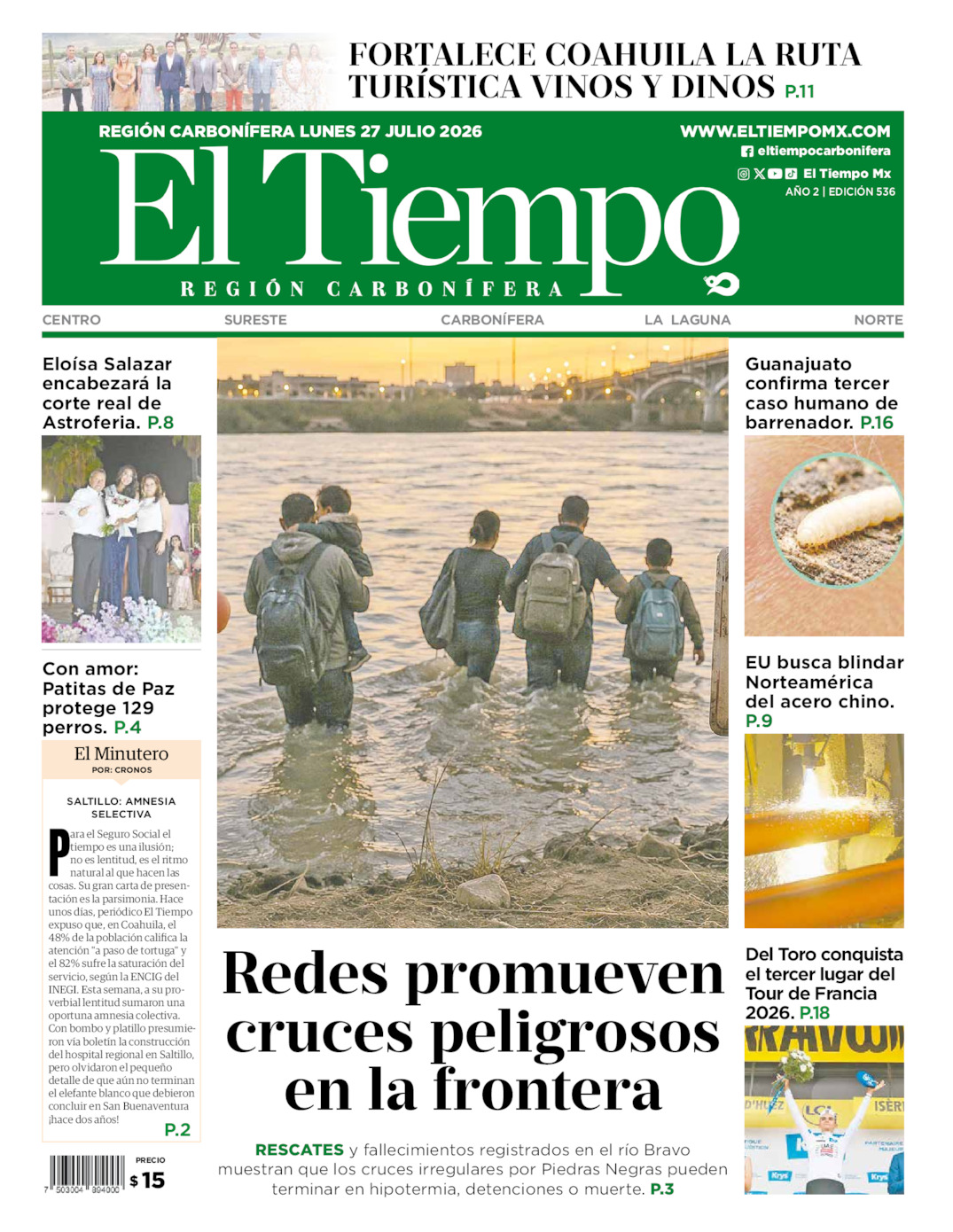 Edición impresa de El Tiempo Región Carbonífera