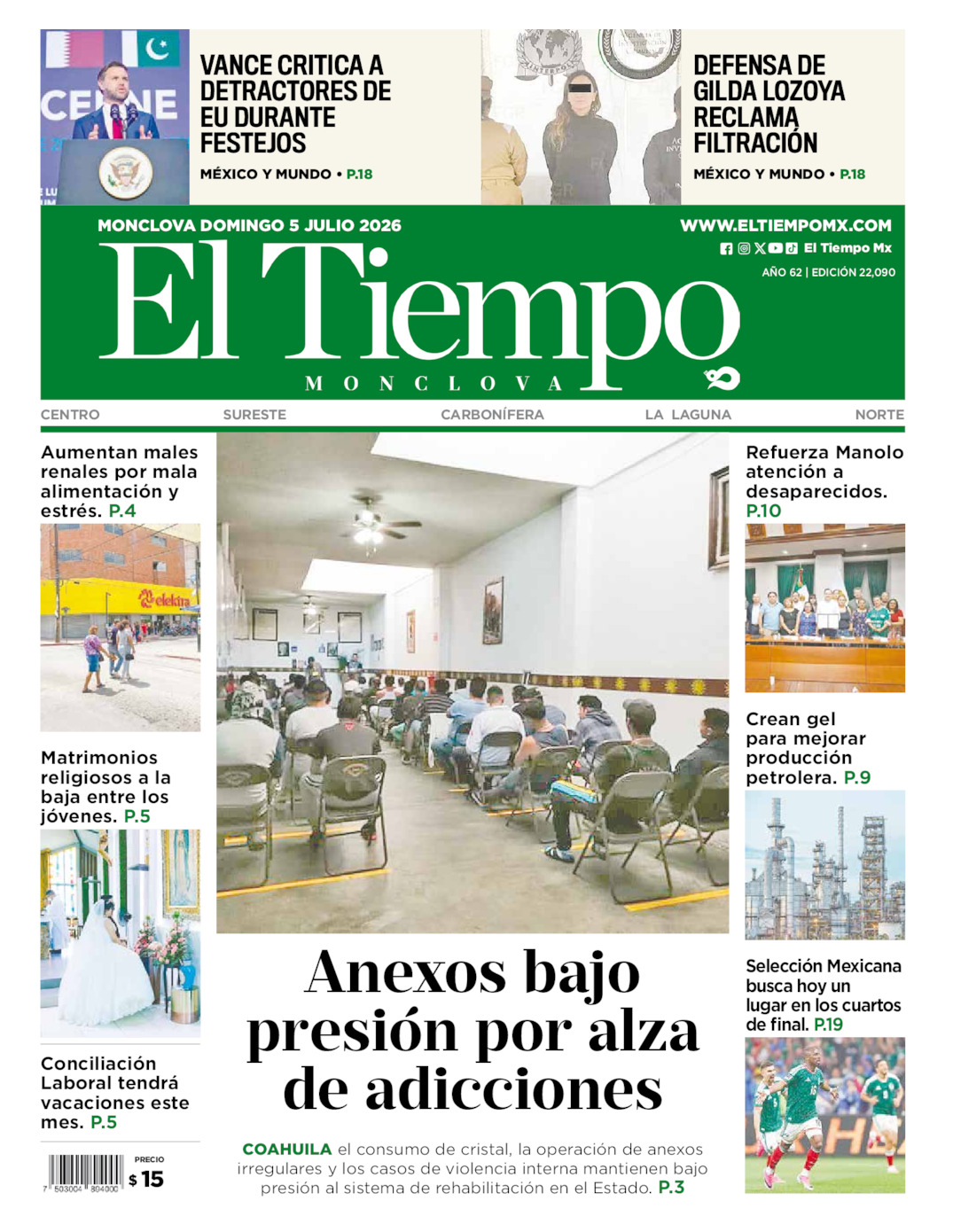 Edición impresa de El Tiempo Monclova