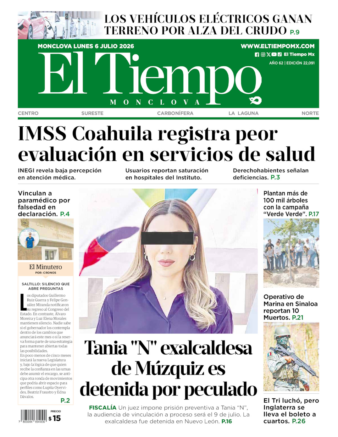 Edición impresa de El Tiempo Monclova