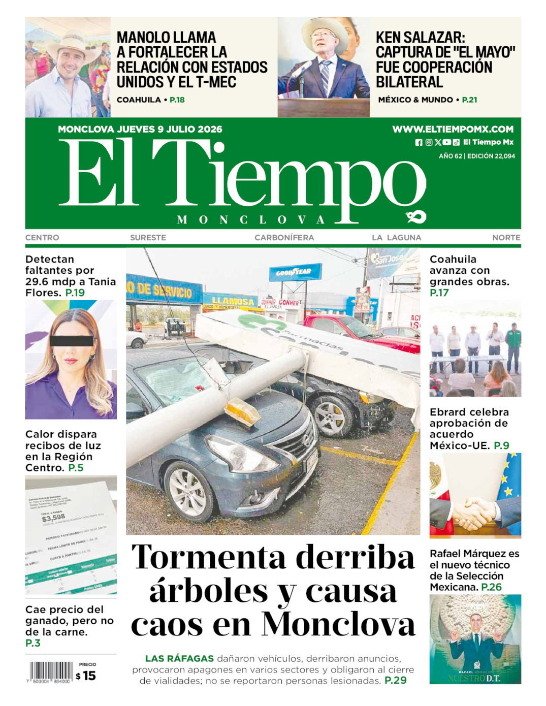 Edición impresa de El Tiempo Monclova