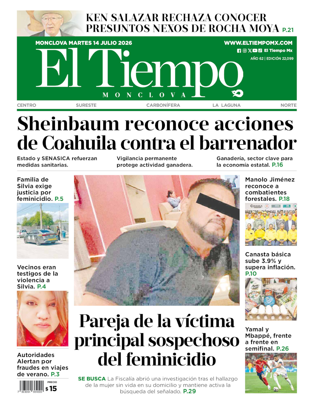 Edición impresa de El Tiempo Monclova