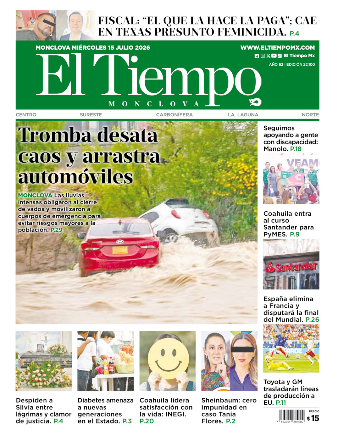 Edición impresa de El Tiempo Monclova
