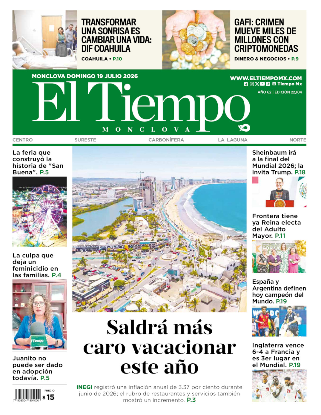 Edición impresa de El Tiempo Monclova
