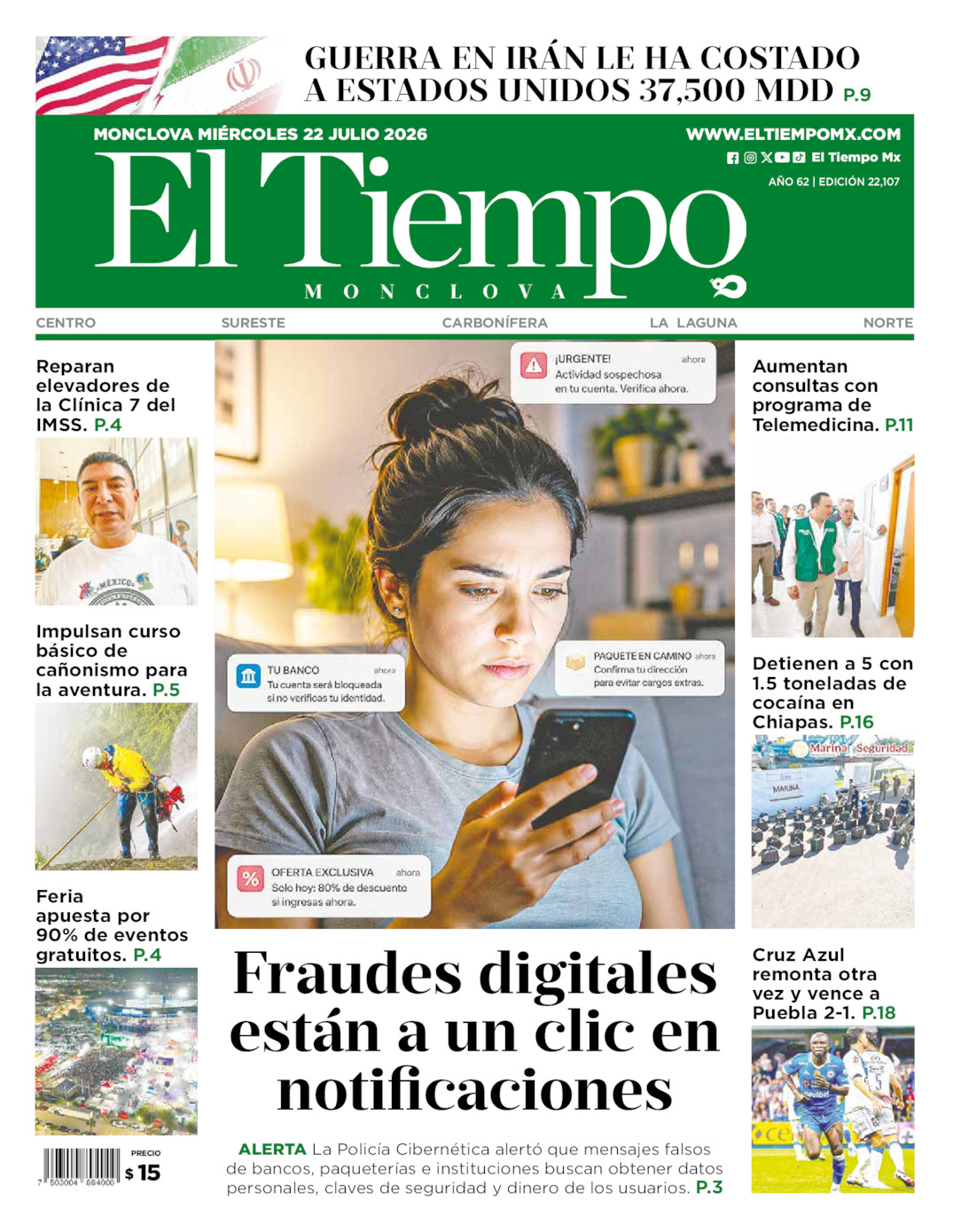 Edición impresa de El Tiempo Monclova
