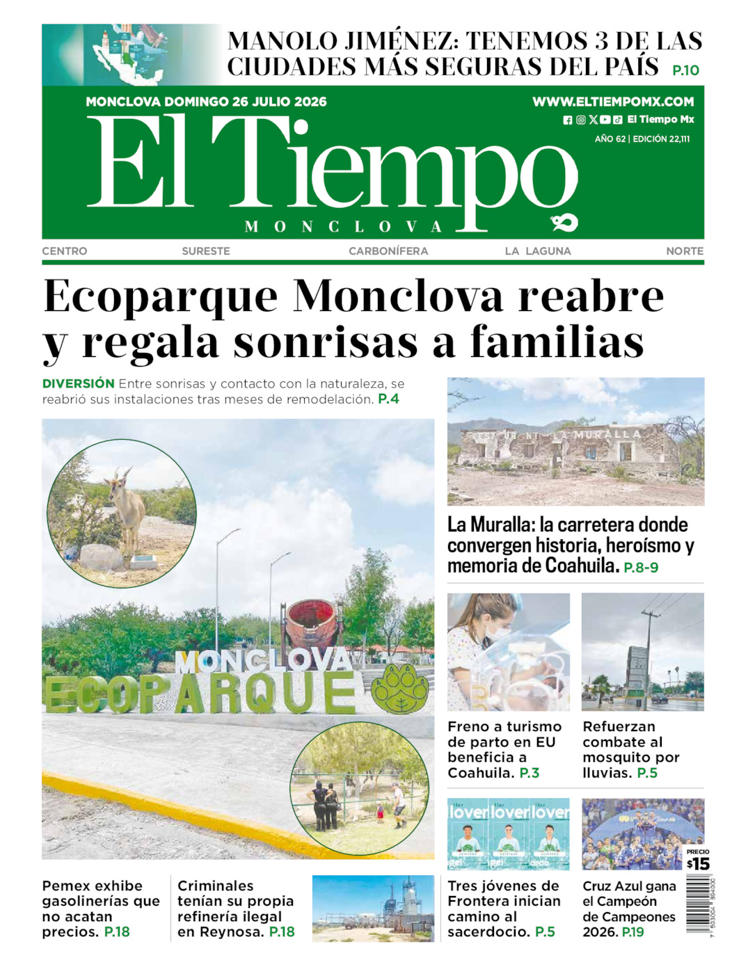 Edición impresa de El Tiempo Monclova