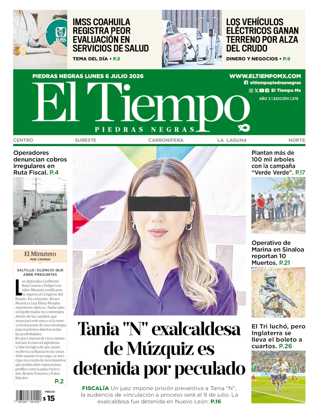 Edición impresa de El Tiempo Piedras Negras