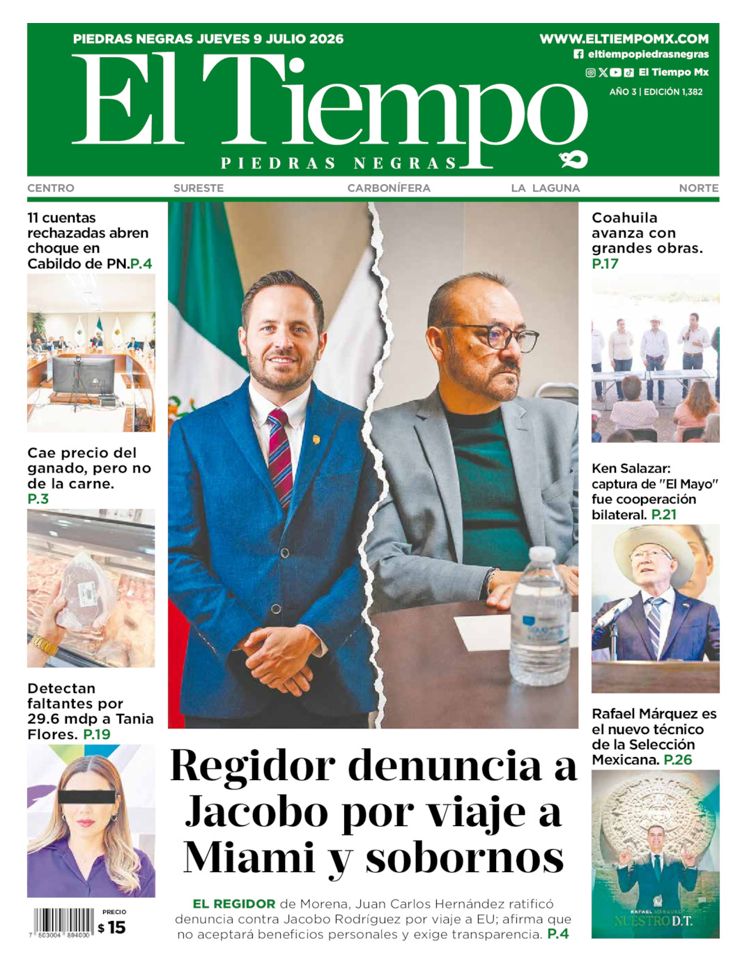 Edición impresa de El Tiempo Piedras Negras