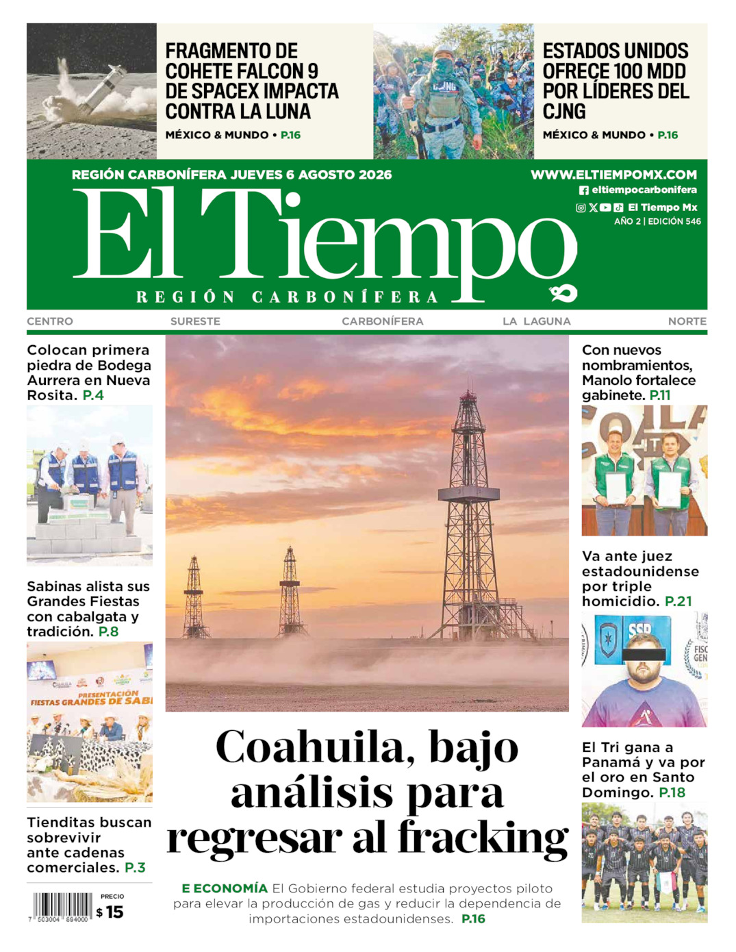 Edición impresa de El Tiempo Región Carbonífera