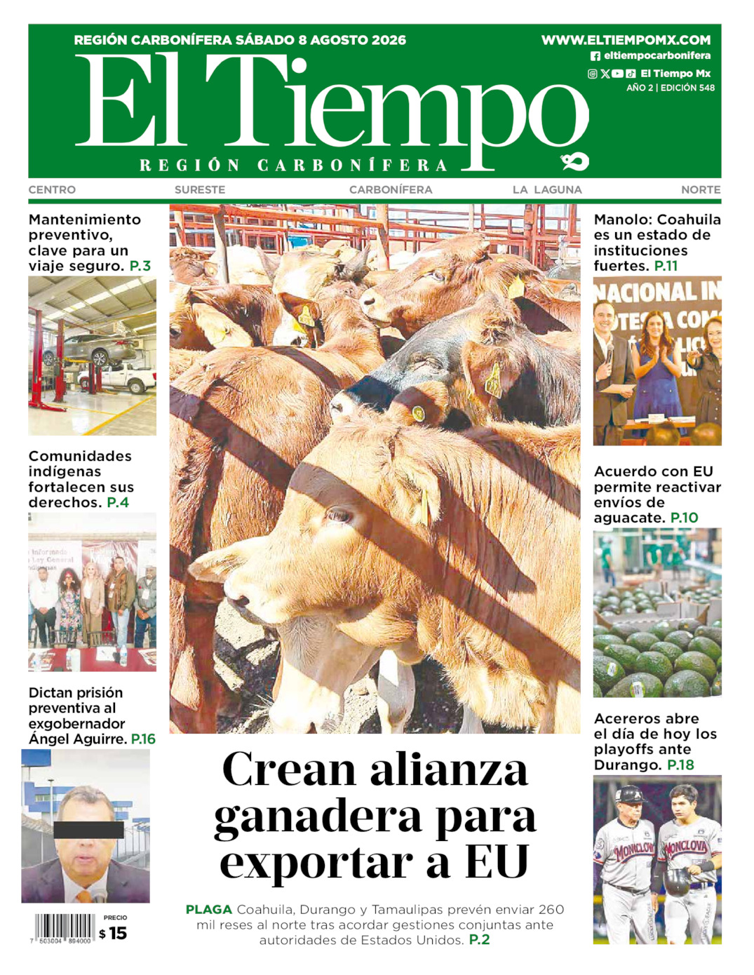 Edición impresa de El Tiempo Región Carbonífera