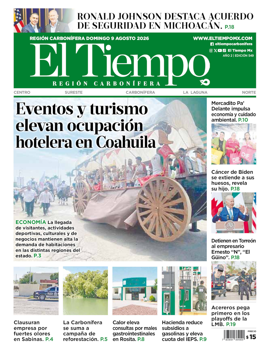 Edición impresa de El Tiempo Región Carbonífera