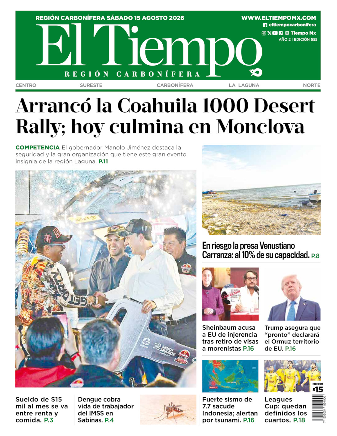 Edición impresa de El Tiempo Región Carbonífera