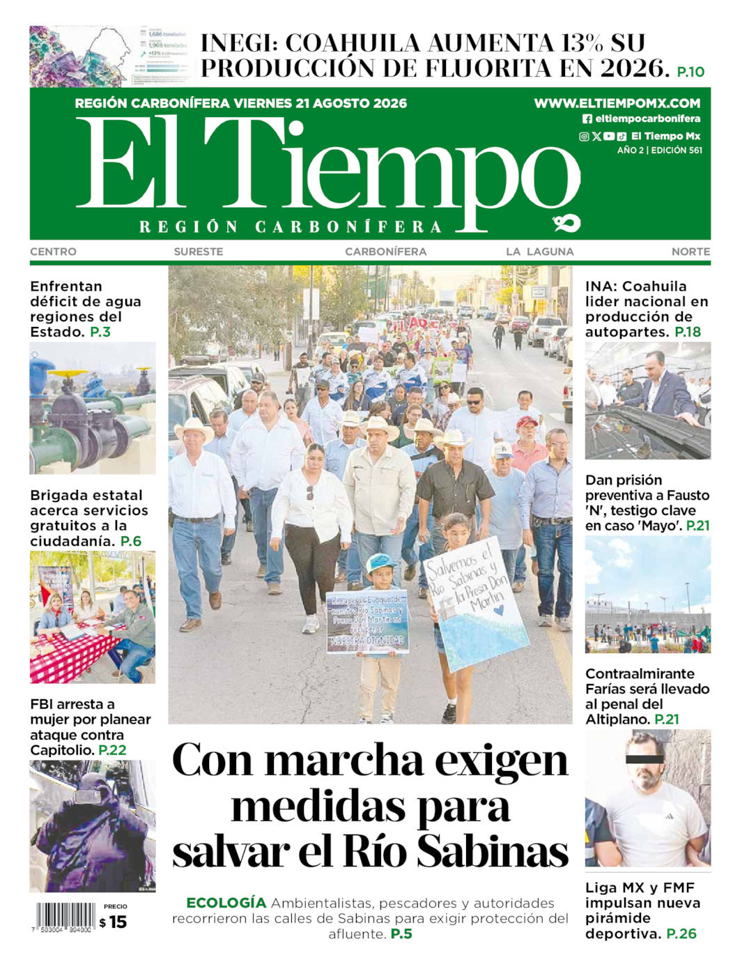 Edición impresa de El Tiempo Región Carbonífera
