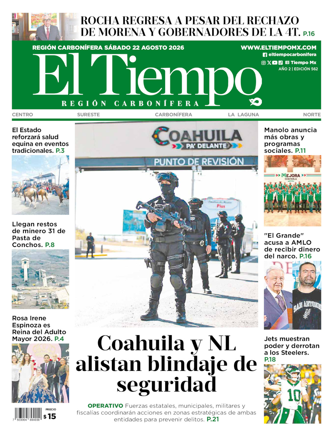 Edición impresa de El Tiempo Región Carbonífera