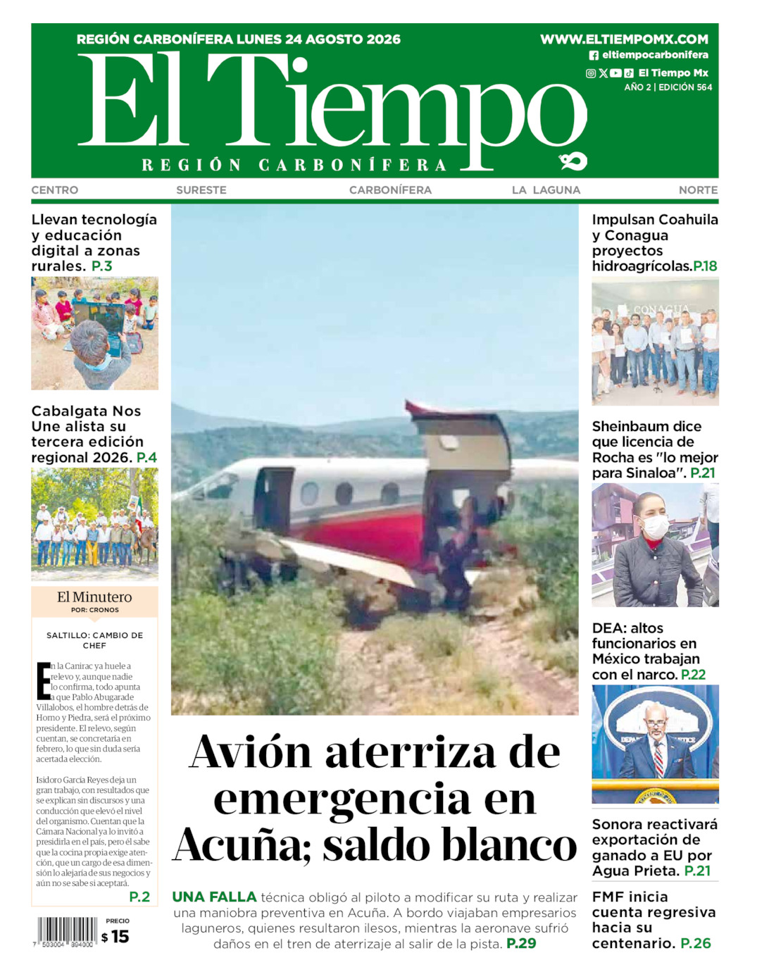 Edición impresa de El Tiempo Región Carbonífera