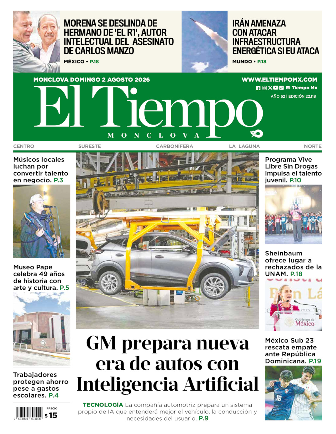 Edición impresa de El Tiempo Monclova
