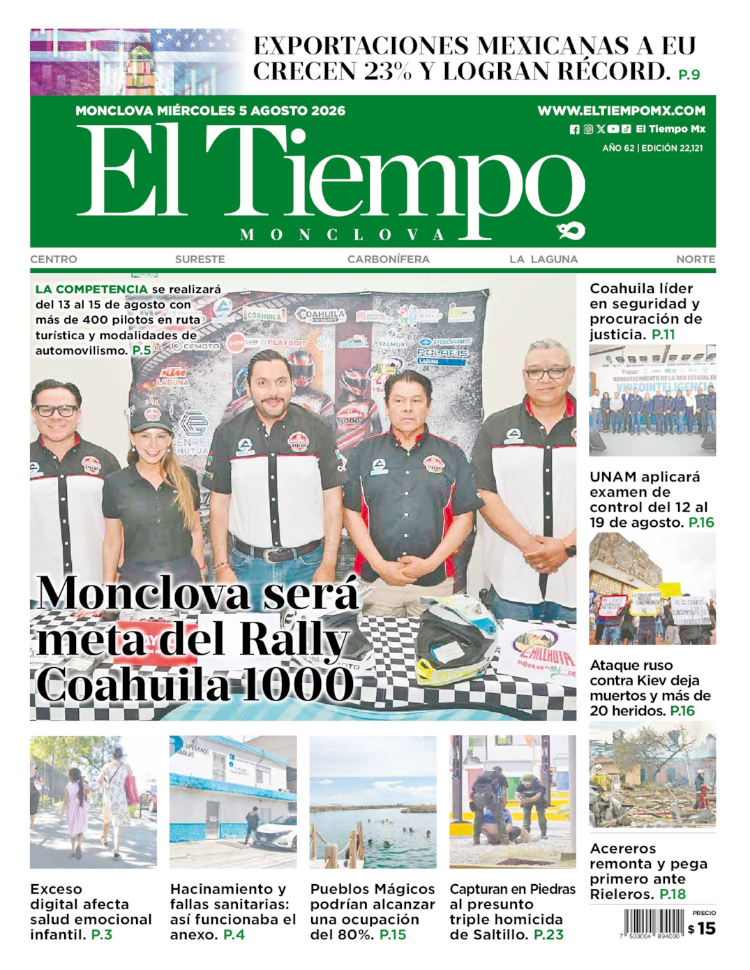 Edición impresa de El Tiempo Monclova